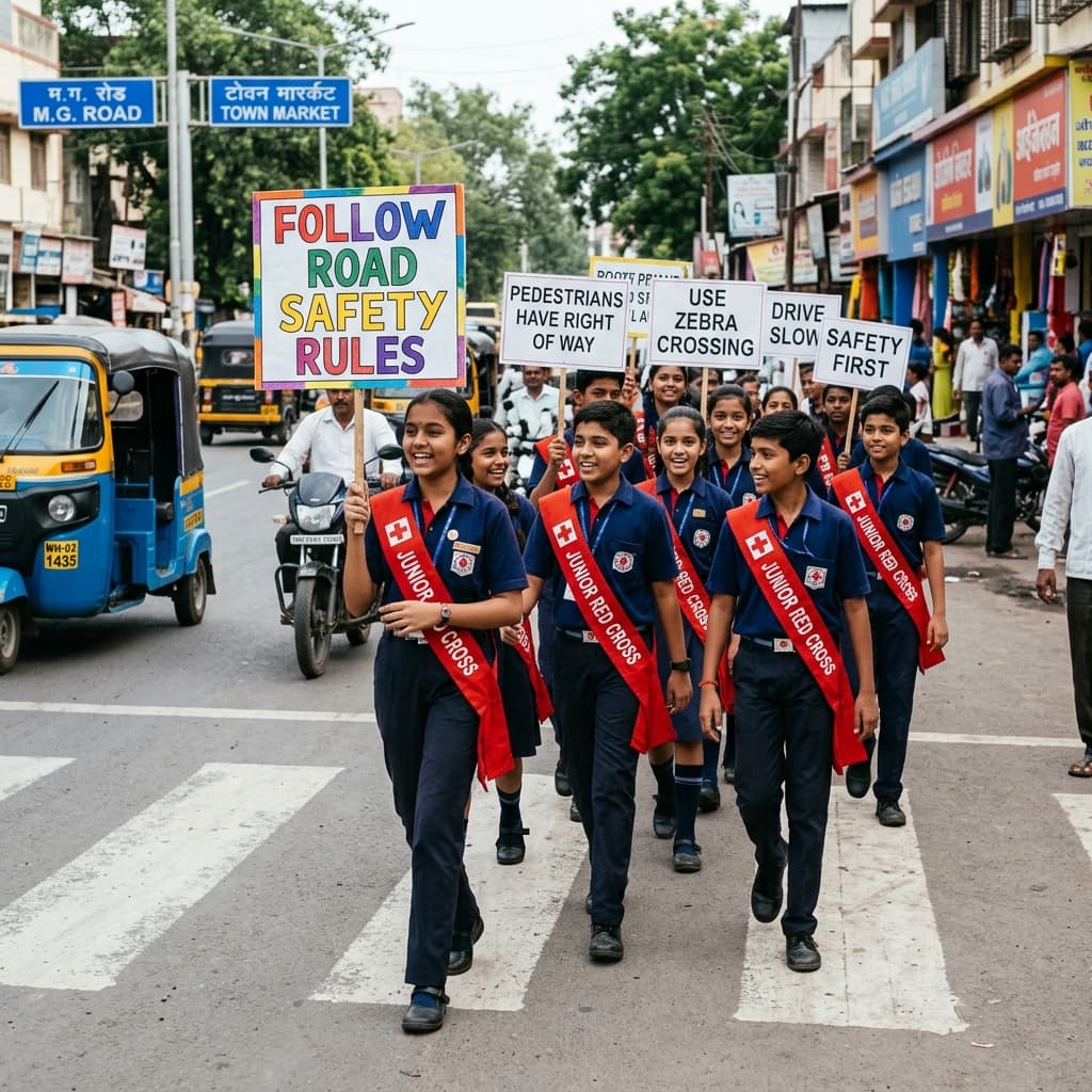 Road safety rally by students